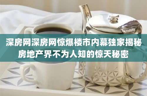 深房网深房网惊爆楼市内幕独家揭秘房地产界不为人知的惊天秘密
