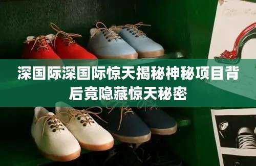 深国际深国际惊天揭秘神秘项目背后竟隐藏惊天秘密