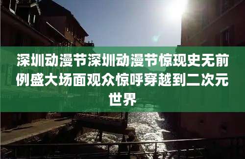 深圳动漫节深圳动漫节惊现史无前例盛大场面观众惊呼穿越到二次元世界