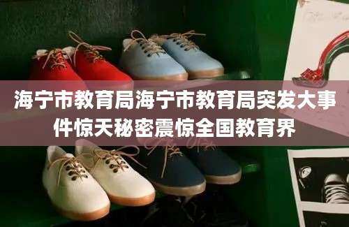 海宁市教育局海宁市教育局突发大事件惊天秘密震惊全国教育界