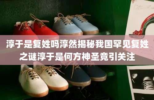 淳于是复姓吗淳然揭秘我国罕见复姓之谜淳于是何方神圣竟引关注
