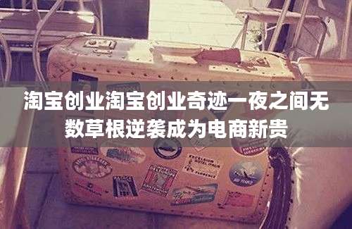 淘宝创业淘宝创业奇迹一夜之间无数草根逆袭成为电商新贵