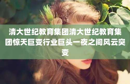 清大世纪教育集团清大世纪教育集团惊天巨变行业巨头一夜之间风云突变