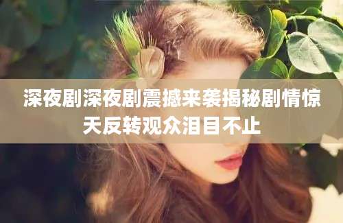 深夜剧深夜剧震撼来袭揭秘剧情惊天反转观众泪目不止