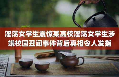 淫荡女学生震惊某高校淫荡女学生涉嫌校园丑闻事件背后真相令人发指