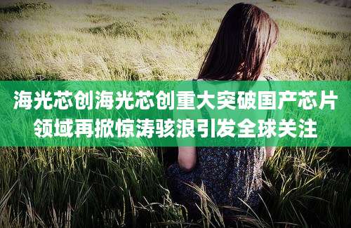 海光芯创海光芯创重大突破国产芯片领域再掀惊涛骇浪引发全球关注