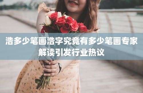 浩多少笔画浩字究竟有多少笔画专家解读引发行业热议