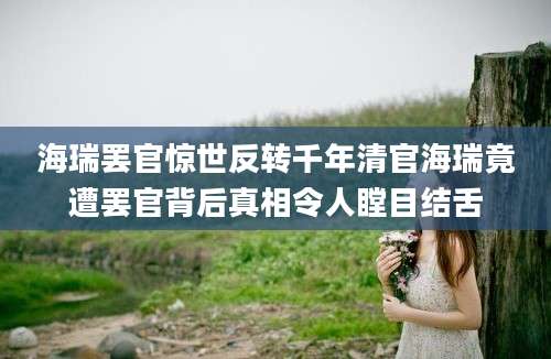 海瑞罢官惊世反转千年清官海瑞竟遭罢官背后真相令人瞠目结舌