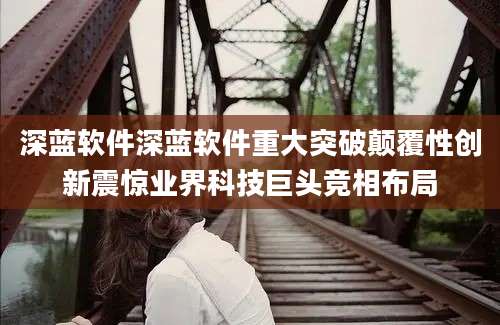 深蓝软件深蓝软件重大突破颠覆性创新震惊业界科技巨头竞相布局