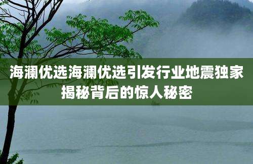 海澜优选海澜优选引发行业地震独家揭秘背后的惊人秘密