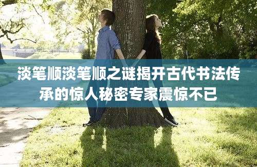 淡笔顺淡笔顺之谜揭开古代书法传承的惊人秘密专家震惊不已