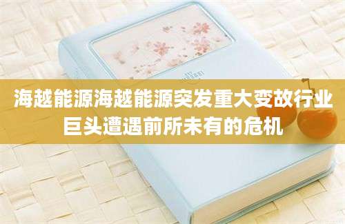 海越能源海越能源突发重大变故行业巨头遭遇前所未有的危机