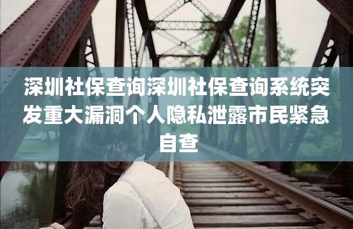 深圳社保查询深圳社保查询系统突发重大漏洞个人隐私泄露市民紧急自查